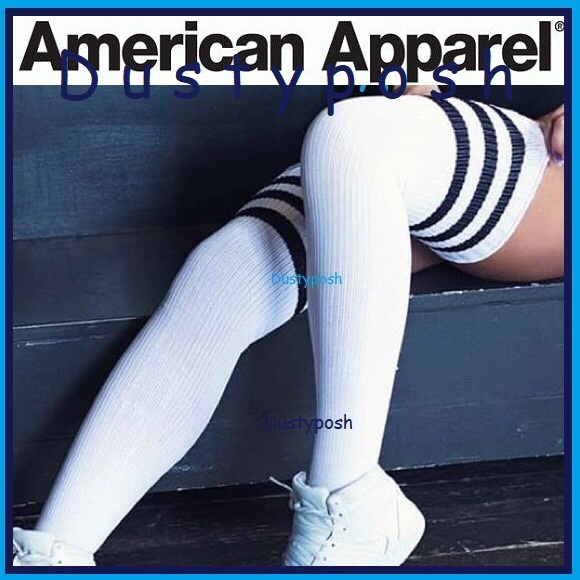 ❤️ American Apparel Thigh High Socks Over The Knee Stripe Boot Birthday Gift - Picture 5 of 16